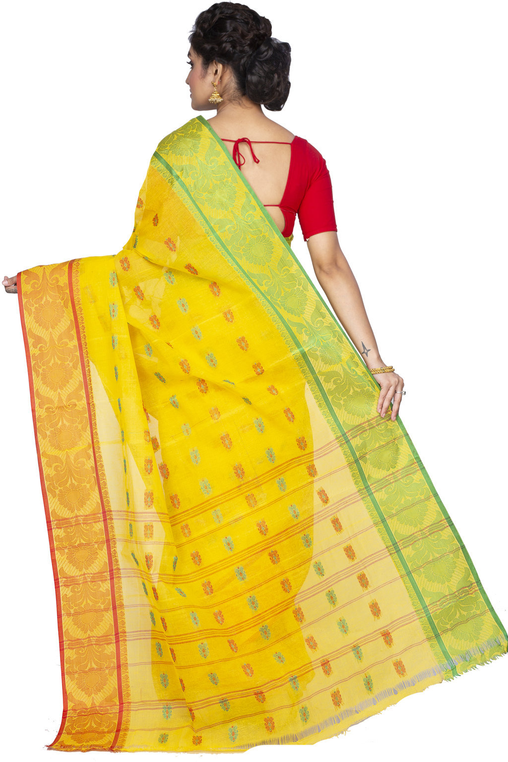 Yellow Pure Cotton Akriti Tant Saree (166)